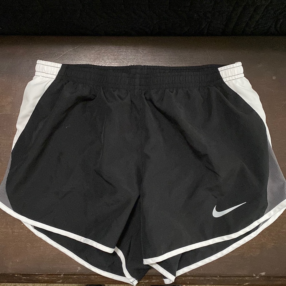 Black white and gray nike shorts